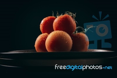 Red Ripe Fresh Tomatoes Stock Photo