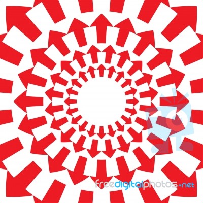 Red Round Arrows Background Stock Image