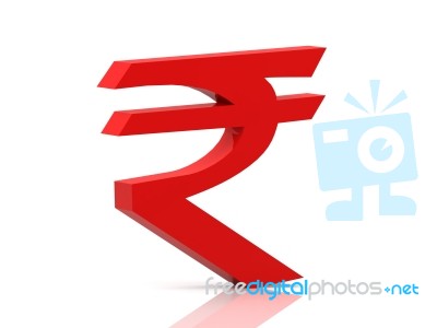 Red Rupee Sign Stock Image