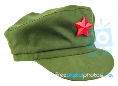 Red Star China Cap Stock Photo