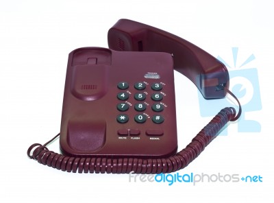 Red Telephone Stock Photo