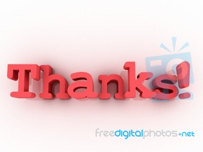 Red Thanks Sign Background. 3d Illustration Stock Image