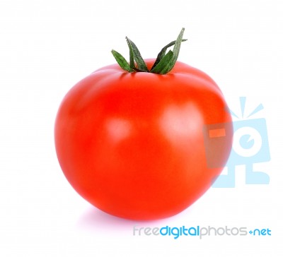 Red Tomato Isolated On The White Background Stock Photo