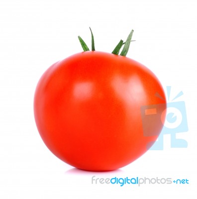 Red Tomato Isolated On The White Background Stock Photo