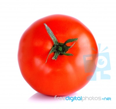 Red Tomato Isolated On The White Background Stock Photo