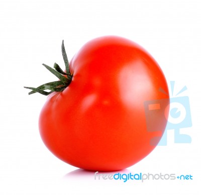 Red Tomato Isolated On The White Background Stock Photo