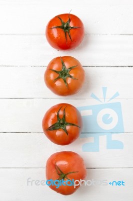 Red Tomatoes Fruits Isolated On White Stock Photo