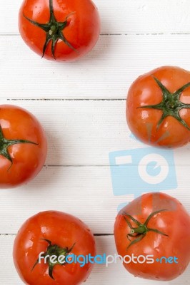 Red Tomatoes Fruits Isolated On White Stock Photo