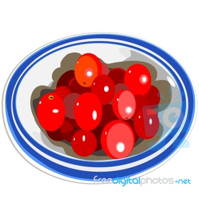 Red Tomatoes In Plate Stock Image