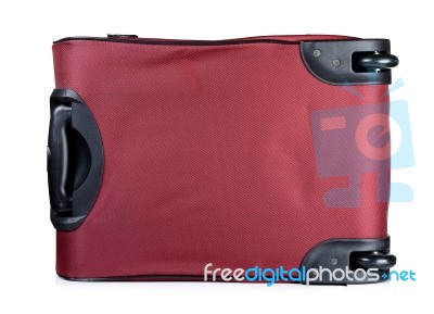 Red Travel Case Isolated On The White Background Stock Photo