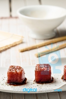 Red Tuna Sashimi Stock Photo