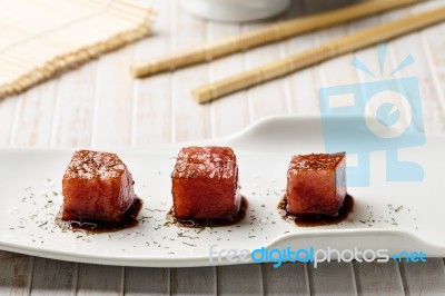 Red Tuna Sashimi Stock Photo