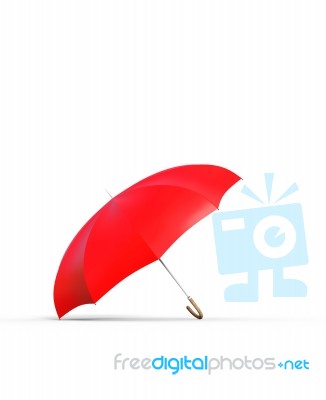 Red Umbrella On White Background,3d Rendering Stock Image