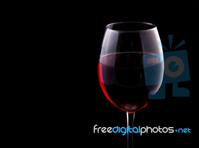 Red Vine In Glass Stock Photo