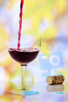 Red Wine Pouring Stock Photo