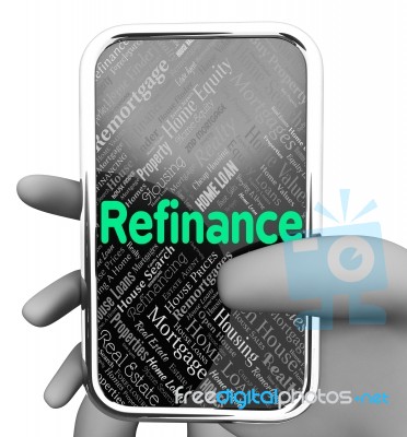 Refinance Online Means Web Site And Debt 3d Rendering Stock Image