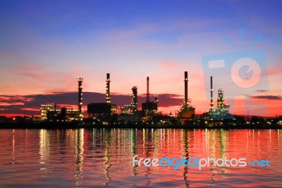 Refinery Plant Area Stock Photo