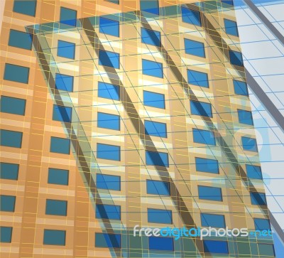 Reflection Building Scene Stock Image