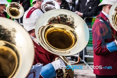 Reflection In A Tuba At The Lord Mayor's Show Stock Photo