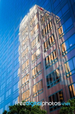 Reflection Of An Office Block In Los Angeles Stock Photo