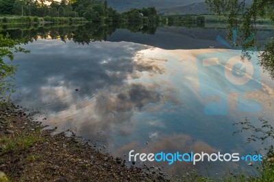 Reflections In Loch Alvie Stock Photo