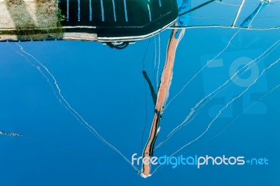 Reflections In The Marina At Palau Sardinia Stock Photo