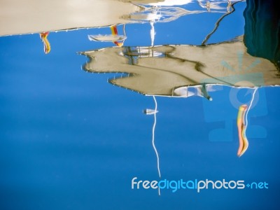 Reflections Of Boats In The Marina At Marbella Stock Photo