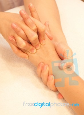 Reflexology Hand Massage, Spa Hand Treatment,thailand Stock Photo