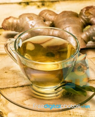 Refreshing Ginger Tea Means Drink Refreshed And Beverage Stock Photo