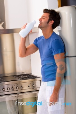 Refreshing Milk Stock Photo