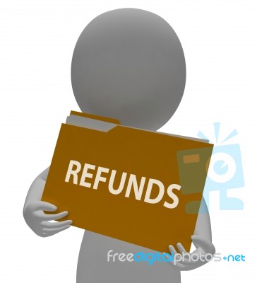 Refunds Folder Means Money Back And Administration 3d Rendering Stock Image