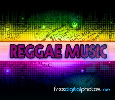 Reggae Music Represents Sound Tracks And Acoustic Stock Image