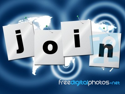 Register Join Represents Sign Up And Membership Stock Image