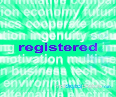 Registered Word Means Signed Up Or Patented Stock Image