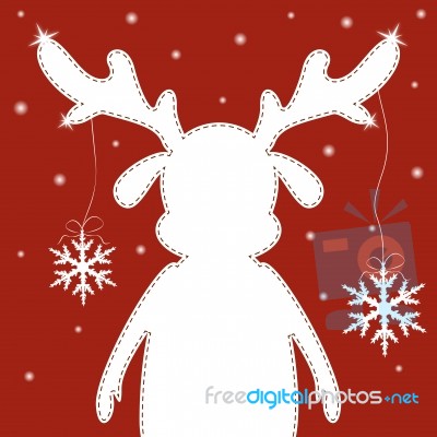 Reindeer With Snowflake Stock Image