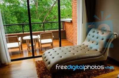 Relaxing Room In Garden Stock Photo