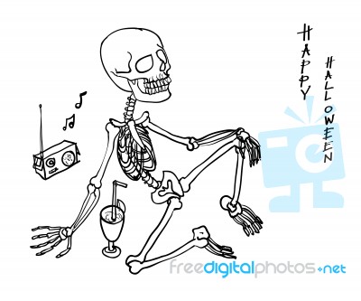 Relaxing Skeleton Stock Image