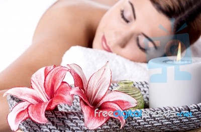 Relaxing Spa Woman Stock Photo