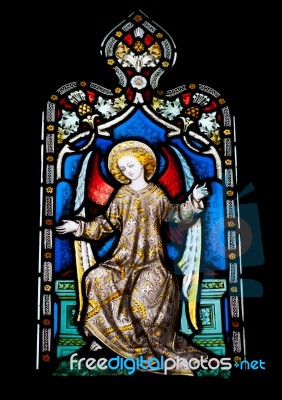 Religious Stained Glass Window Stock Photo