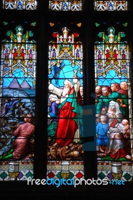 Religious Stained Glass Windows Stock Photo