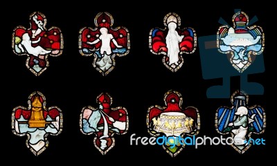 Religious Stained Glass Windows Stock Photo