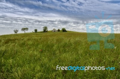 Remote Garage In Val D'orcia Tuscany Stock Photo