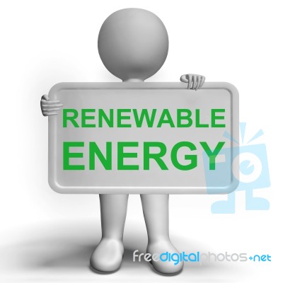 Renewable Energy Sign Showing  Recycling Or Reuse Stock Image