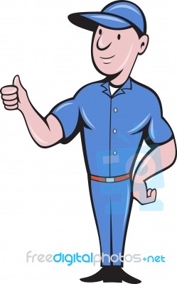 Repairman Tradesman Worker Thumbs Up Stock Image