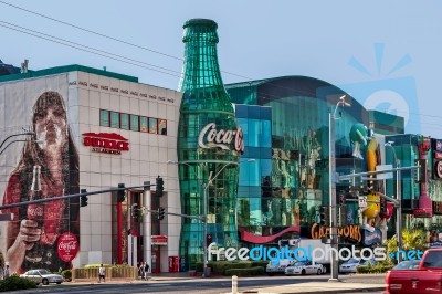 Replica Coca Cola Bottle In Las Vegas Stock Photo