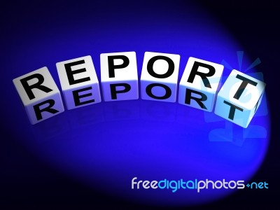 Report Dice Represent Reported Information Or Articles Stock Image