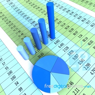 Report Graph Shows Financial Profit And Information Stock Image