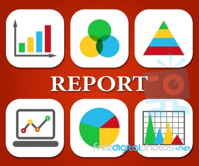 Report Graphs Represent Data Diagram And Information Stock Image