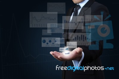 Reported Profits On Hands Stock Photo