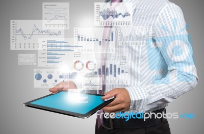 Reported Profits On Laptop Stock Photo